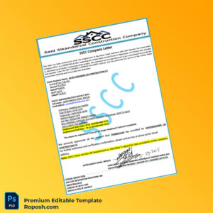 Customizable Afghanistan SSCC Employment Verification Letter Word & PDF Template