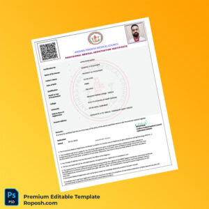 Customizable Andhra Pradesh Medical Council Provisional Medical Registration Certificate Editable Word & PDF Template Customizable Andhra Pradesh Medical Council Provisional Medical Registration Certificate Editable Word & PDF Template