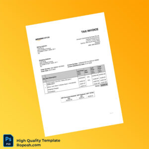 Australia Amazon Commercial Services Pty Ltd Tax Invoice Template in Word and PDF formats 2 page Australia Amazon Commercial Services Pty Ltd Tax Invoice Template in Word and PDF formats 2 page