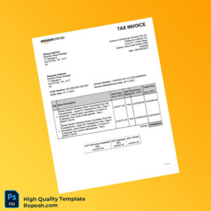 Australia Amazon Commercial Services Tax Invoice Template in Word and PDF formats Australia Amazon Commercial Services Tax Invoice Template in Word and PDF formats