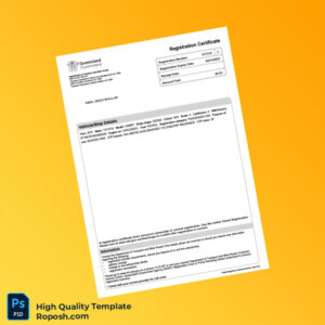 Australia Editable Vehicle Registration Certificate Template in Word and PDF formats