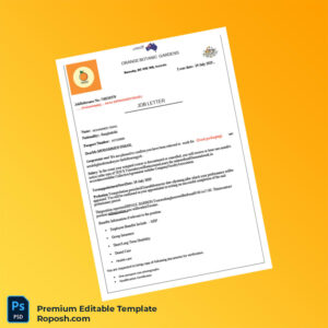 Customizable Australia Orange Botanic Gardens Employment Verification Letter Word & PDF Template 3 page