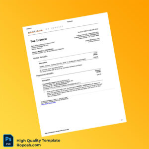 Australia Perdisco Tax Invoice Template in Word and PDF formats