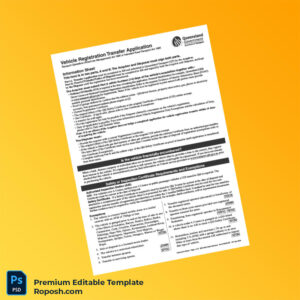 Customizable Australia Queensland Vehicle Registration Transfer Application Editable Word & PDF Template 5 page Customizable Australia Queensland Vehicle Registration Transfer Application Editable Word & PDF Template 5 page