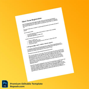 Customizable Australia Roads and Maritime Services Short Term Vehicle Registration Editable Word & PDF Template 3 page Customizable Australia Roads and Maritime Services Short Term Vehicle Registration Editable Word & PDF Template 3 page