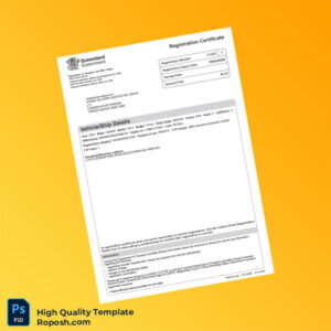 Australia Vehicle Registration Certificate Template in Word and PDF formats Australia Vehicle Registration Certificate Template in Word and PDF formats