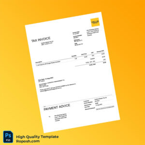 Australia Yello Marketing Agency Invoice Template in Word and PDF formats