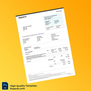 Austria Amazon EU S à r l Invoice Template in Word and PDF formats