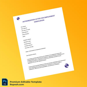 Customizable Authorization Letter for Employment Verification Editable Word & PDF Template 2 page