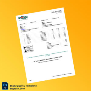 Bangladesh Arogga Limited Tax Invoice Template in Word and PDF formats