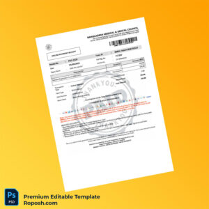 Customizable Bangladesh BM DC Portable Registration Certificate Editable Word & PDF Template