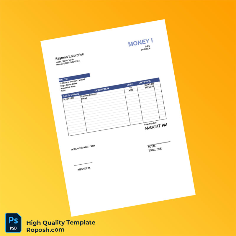 Bangladesh Babosha Bitchitra Invoice Template in Word and PDF formats 3 page Bangladesh Babosha Bitchitra Invoice Template in Word and PDF formats 3 page