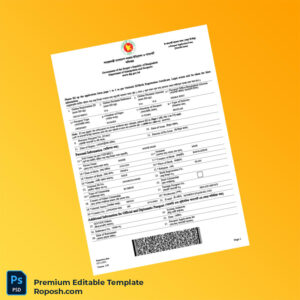 Customizable Bangladesh Department of Immigration and Passports Application Form Editable Word & PDF Template 3 page