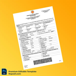 Customizable Bangladesh Government Department of Immigration and Passports Passport Application Form Editable Word & PDF Template 3 page