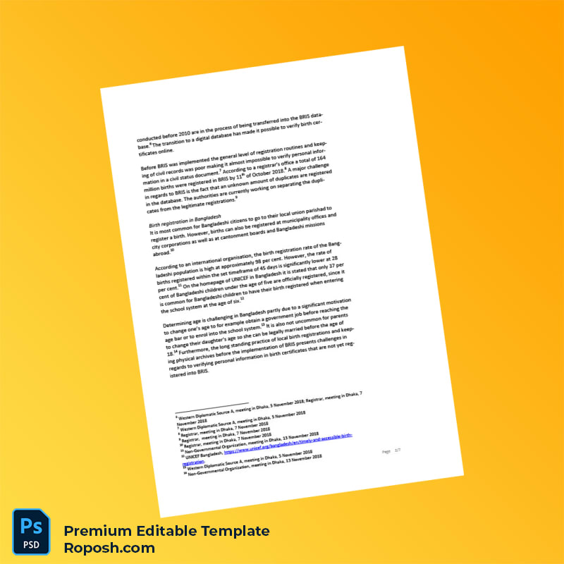 Bangladesh Ministry of Health Editable Birth Registration Certificate Editable Word & PDF Template 7 page Bangladesh Ministry of Health Editable Birth Registration Certificate Editable Word & PDF Template 7 page