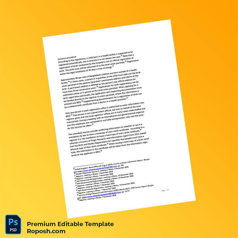 Bangladesh Ministry of Health Editable Birth Registration Certificate Editable Word & PDF Template 7 page Bangladesh Ministry of Health Editable Birth Registration Certificate Editable Word & PDF Template 7 page