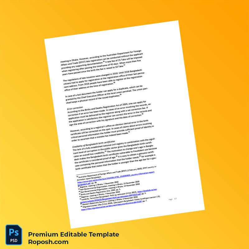 Bangladesh Ministry of Health Editable Birth Registration Certificate Editable Word & PDF Template 7 page Bangladesh Ministry of Health Editable Birth Registration Certificate Editable Word & PDF Template 7 page