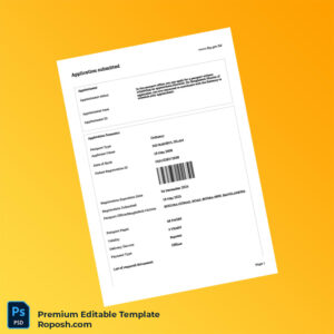 Customizable Bangladesh Passport Registration Certificate Editable Word & PDF Template 2 page