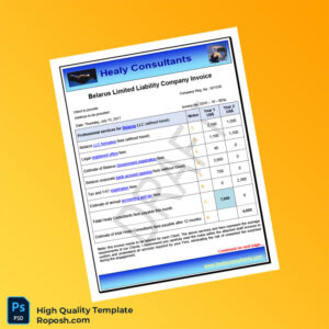 Belarus Healy Consultants Invoice Template in Word and PDF formats 8 page