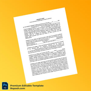 Customizable Bhutan Indemnity Bond Registration Certificate Editable Word & PDF Template 2 page