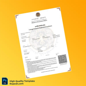 Bhutan Ministry of Economic Affairs Cottage Industry Registration Certificate Template in Word and PDF formats Bhutan Ministry of Economic Affairs Cottage Industry Registration Certificate Template in Word and PDF formats