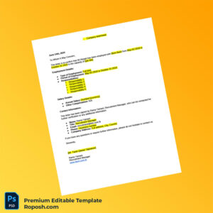 Customizable Blom Bank Employment Verification Letter Word & PDF Template