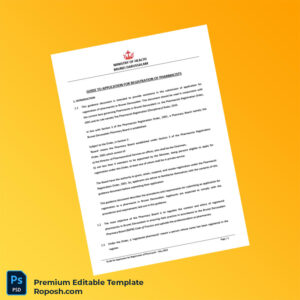 Customizable Brunei Darussalam Pharmacy Board Registration Certificate Editable Word & PDF Template 6 page