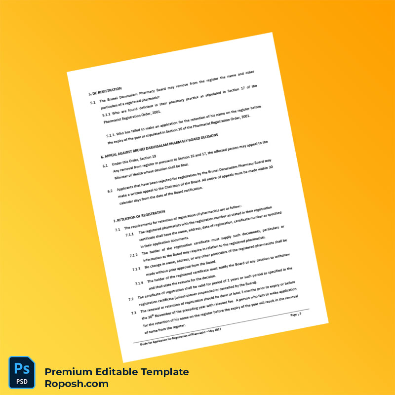 Customizable Brunei Darussalam Pharmacy Board Registration Certificate Editable Word & PDF Template 6 page Customizable Brunei Darussalam Pharmacy Board Registration Certificate Editable Word & PDF Template 6 page