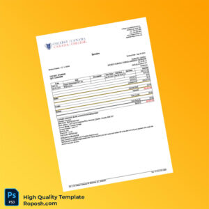 Cameroon Canada College Invoice Template in Word and PDF formats