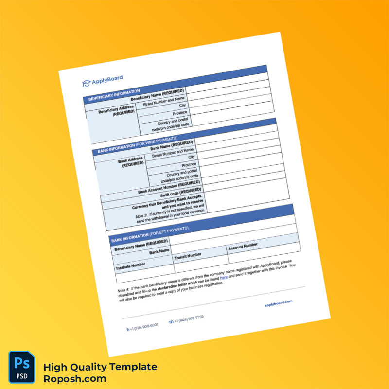Canada ApplyBoard Invoice Template in Word and PDF formats 2 page Canada ApplyBoard Invoice Template in Word and PDF formats 2 page
