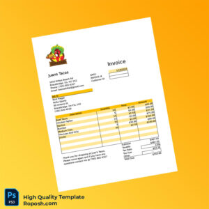 Canada Juan s Tacos Invoice Template in Word and PDF formats Canada Juan s Tacos Invoice Template in Word and PDF formats