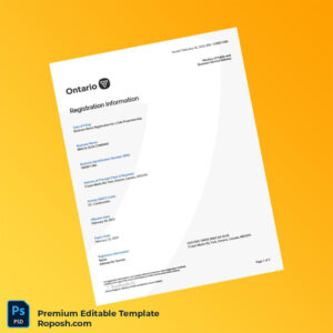 Customizable Canada Ministry of Public and Business Service Delivery Business Name Registration Certificate Editable Word & PDF Template 2 page