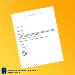 Customizable Canada Park Hyatt Toronto Employment Verification Letter Word & PDF Template Customizable Canada Park Hyatt Toronto Employment Verification Letter Word & PDF Template