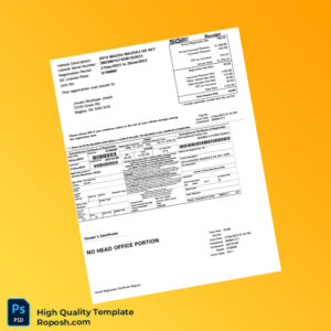 Canada Saskatchewan Vehicle Registration Certificate Template in Word and PDF formats Canada Saskatchewan Vehicle Registration Certificate Template in Word and PDF formats