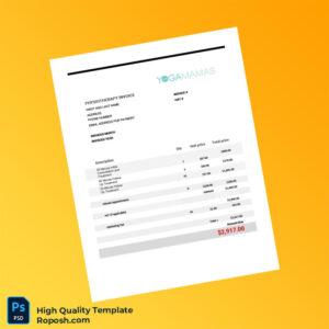 Canada YOGAMAMAS Invoice Template in Word and PDF formats