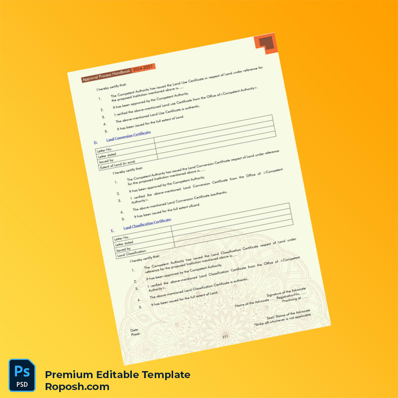 Customizable Certificate of an Advocate Registration Certificate Editable Word & PDF Template 2 page Customizable Certificate of an Advocate Registration Certificate Editable Word & PDF Template 2 page