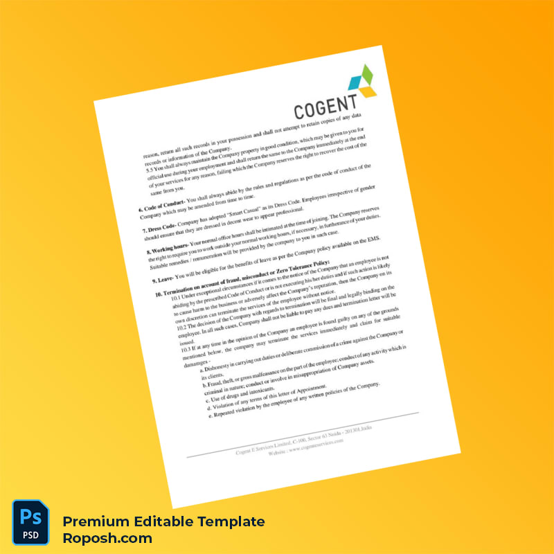 Customizable Cogent Employment Verification Letter Word & PDF Template 5 page Customizable Cogent Employment Verification Letter Word & PDF Template 5 page