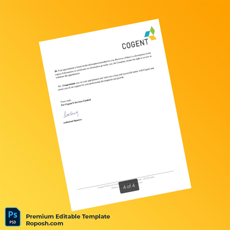 Customizable Cogent Employment Verification Letter Word & PDF Template 5 page Customizable Cogent Employment Verification Letter Word & PDF Template 5 page