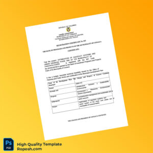 Colombia Municipality of Consacá Project Bank Registration Certificate Template in Word and PDF formats 2 page Colombia Municipality of Consacá Project Bank Registration Certificate Template in Word and PDF formats 2 page