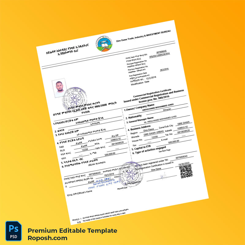 Customizable Country Issuer Business Registration Certificate Editable Word & PDF Template 2 page Customizable Country Issuer Business Registration Certificate Editable Word & PDF Template 2 page