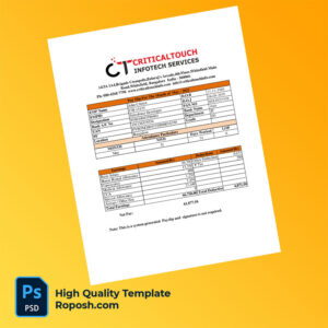 Critical Touch Infotech Services payslip word and pdf template