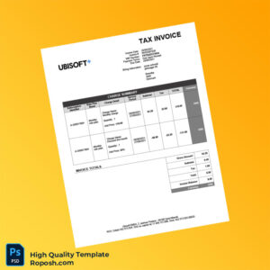 Denmark Ubisoft Tax Invoice Template in Word and PDF formats 2 page