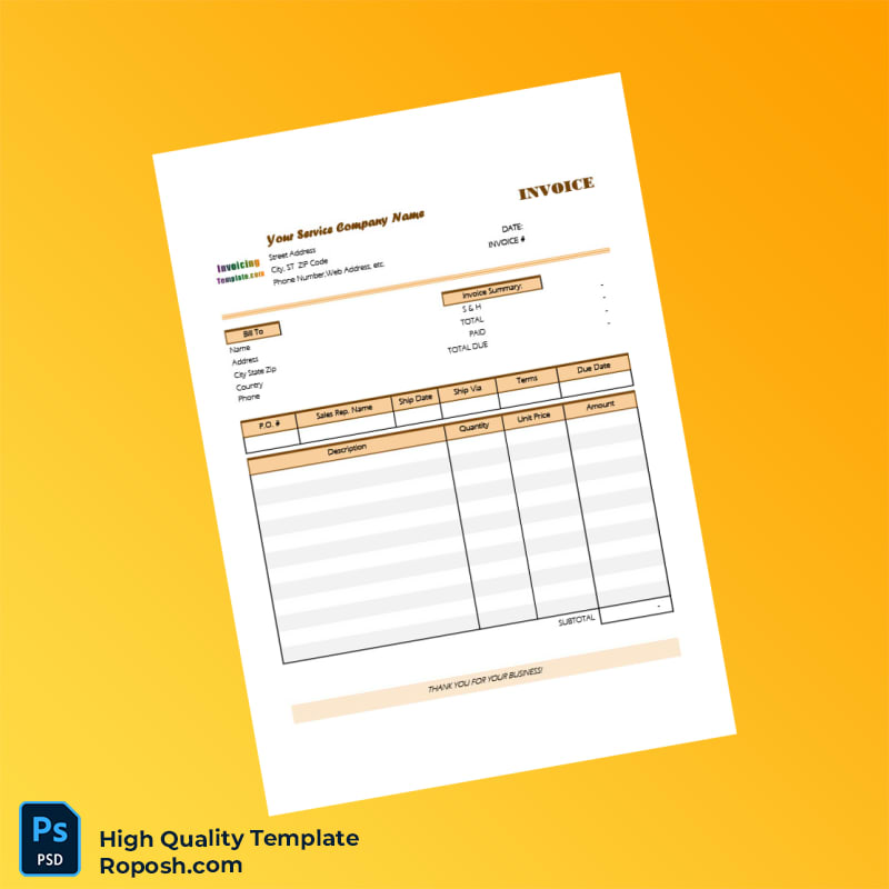Editable Customer Invoice Template in Word and PDF formats 2 page Editable Customer Invoice Template in Word and PDF formats 2 page