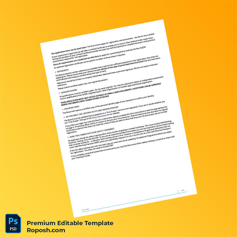 Customizable Electrical Workers Registration Board Registration Certificate Editable Word & PDF Template 6 page Customizable Electrical Workers Registration Board Registration Certificate Editable Word & PDF Template 6 page