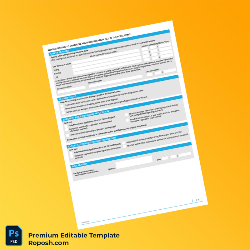 Customizable Electrical Workers Registration Board Registration Certificate Editable Word & PDF Template 6 page Customizable Electrical Workers Registration Board Registration Certificate Editable Word & PDF Template 6 page