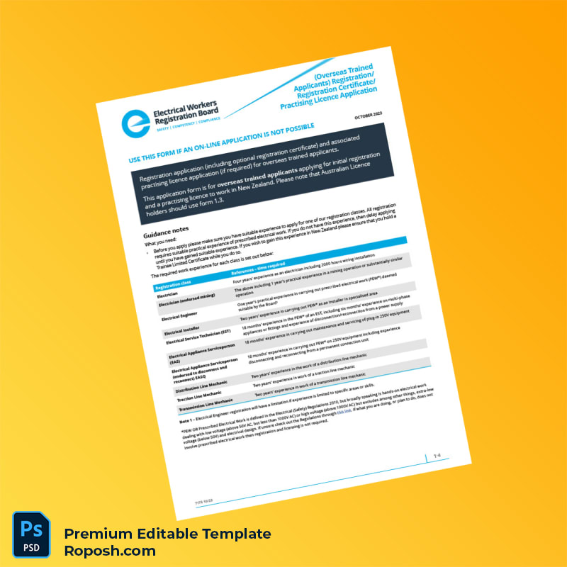 Customizable Electrical Workers Registration Board Registration Certificate Editable Word & PDF Template 6 page Customizable Electrical Workers Registration Board Registration Certificate Editable Word & PDF Template 6 page
