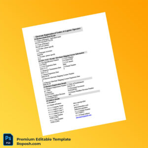 Customizable Electronic Registration of Traders Registration Certificate Editable Word & PDF Template 6 page