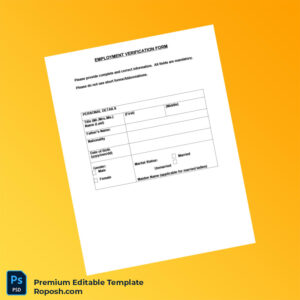 Customizable Employment Verification Form Word & PDF Template 6 page Customizable Employment Verification Form Word & PDF Template 6 page