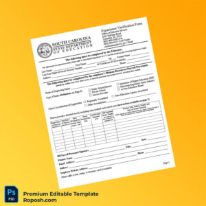 Customizable Experience Verification Form Employment Verification Letter Word & PDF Template 2 page