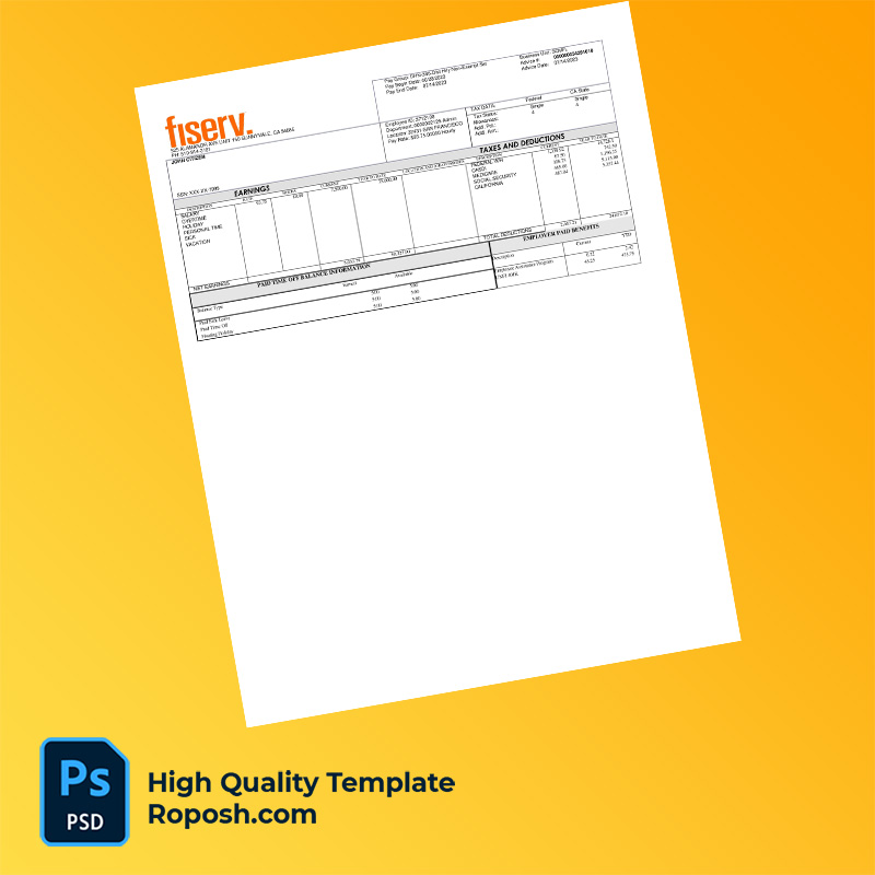Fiserv pay stub word and pdf template Fiserv pay stub word and pdf template